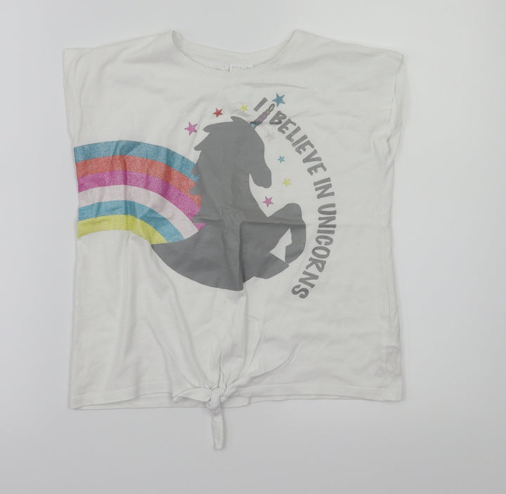 F&F Girls Silver   Basic T-Shirt Size 10-11 Years