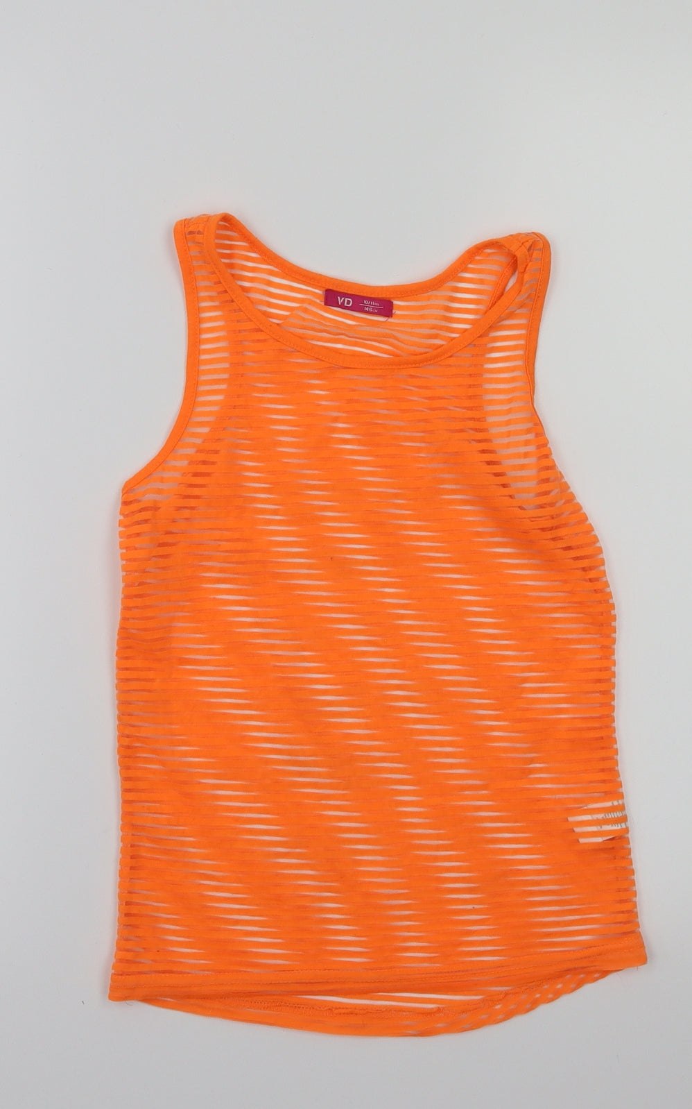 yd Girls Orange   Basic T-Shirt Size 10-11 Years