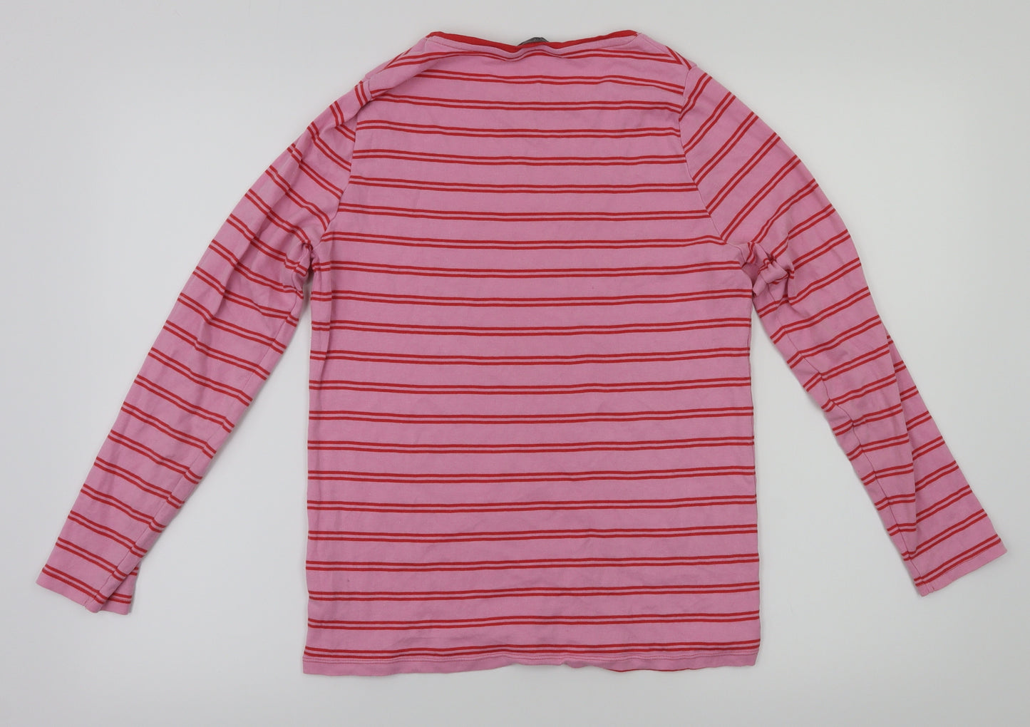 m&s Womens Pink Striped  Basic T-Shirt Size 14