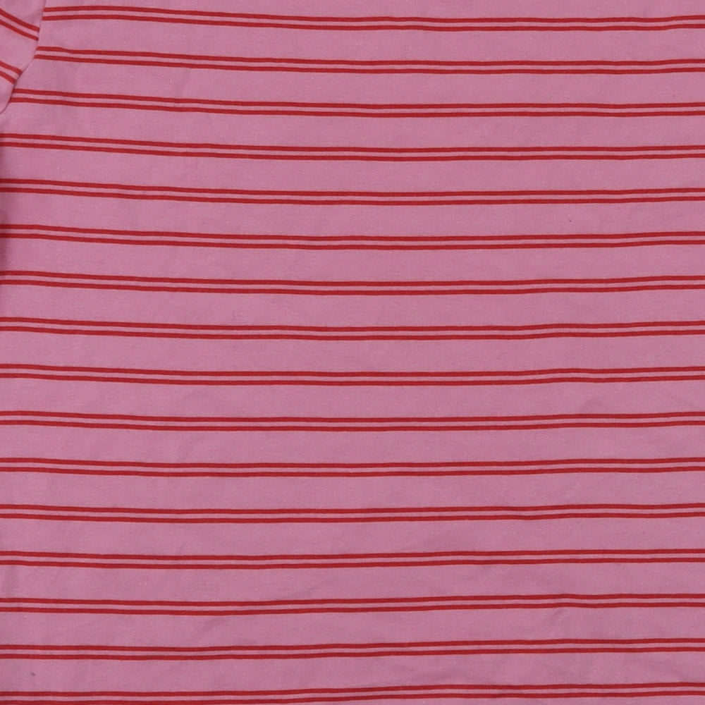 m&s Womens Pink Striped  Basic T-Shirt Size 14