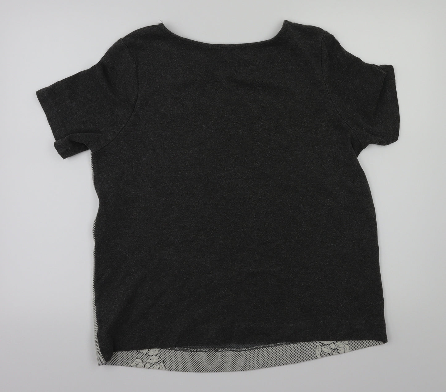NEXT Womens Grey Floral  Basic T-Shirt Size 16