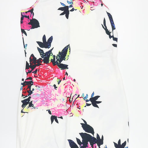 Preworn Womens White Floral  Pencil Dress  Size 8
