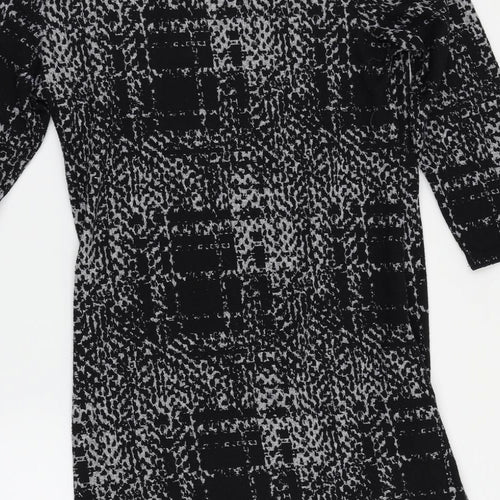 F&F Womens Black Herringbone  Basic Blouse Size 8