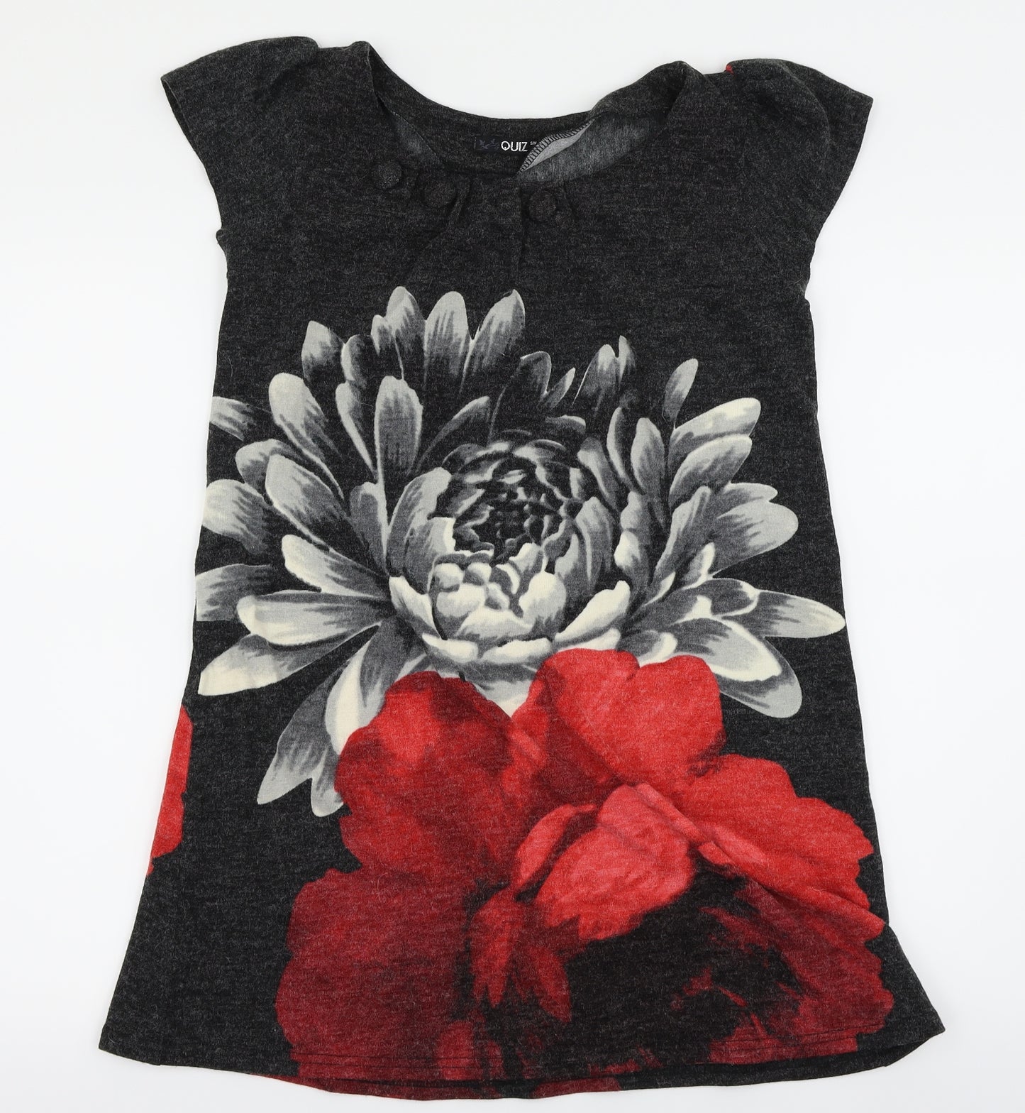 Quiz Womens Black Floral  Pullover Jumper Size 12