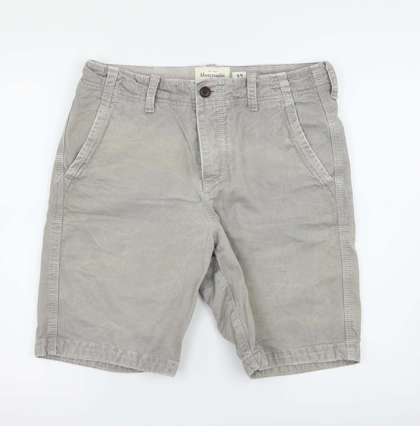 Abercrombie & Fitch Mens Grey   Chino Shorts Size 32 in