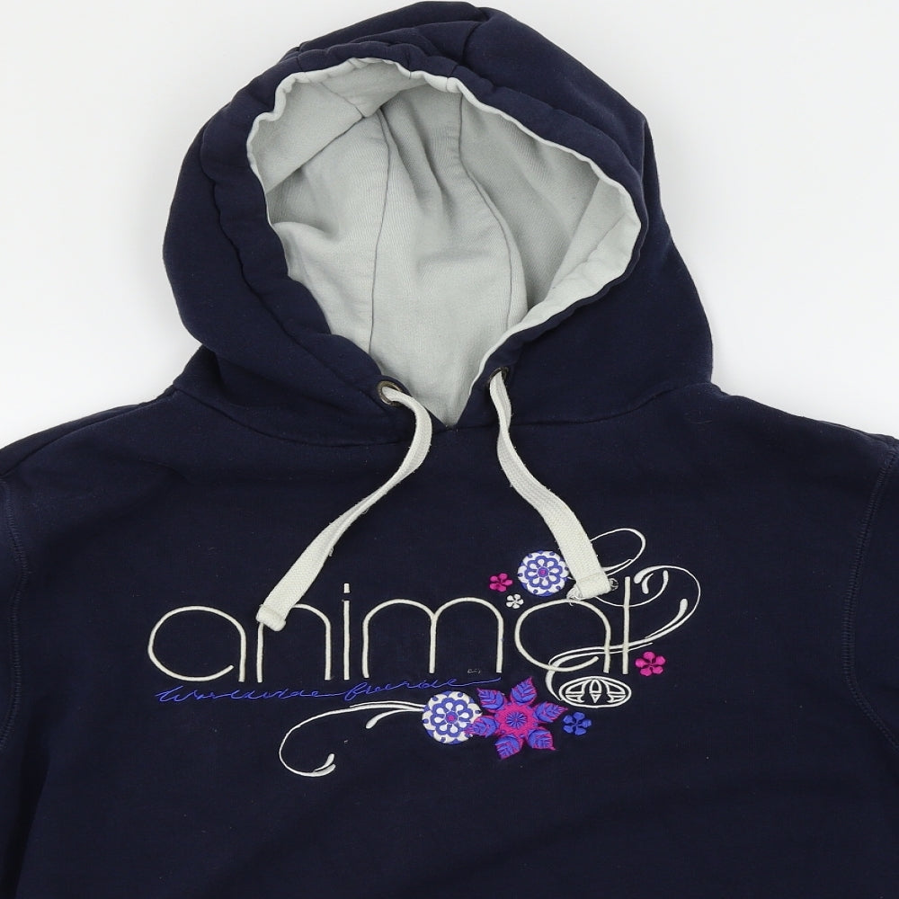 Animal Womens Blue   Pullover Hoodie Size 16