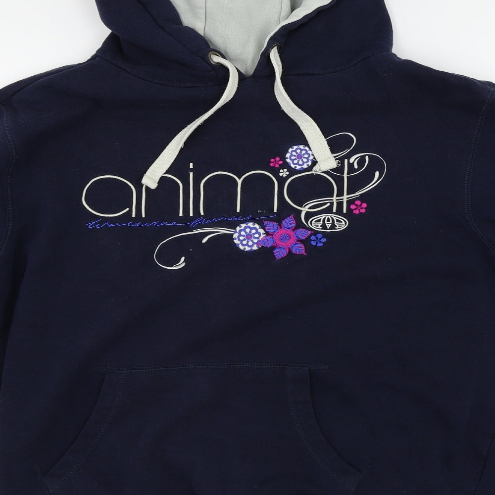 Animal Womens Blue   Pullover Hoodie Size 16
