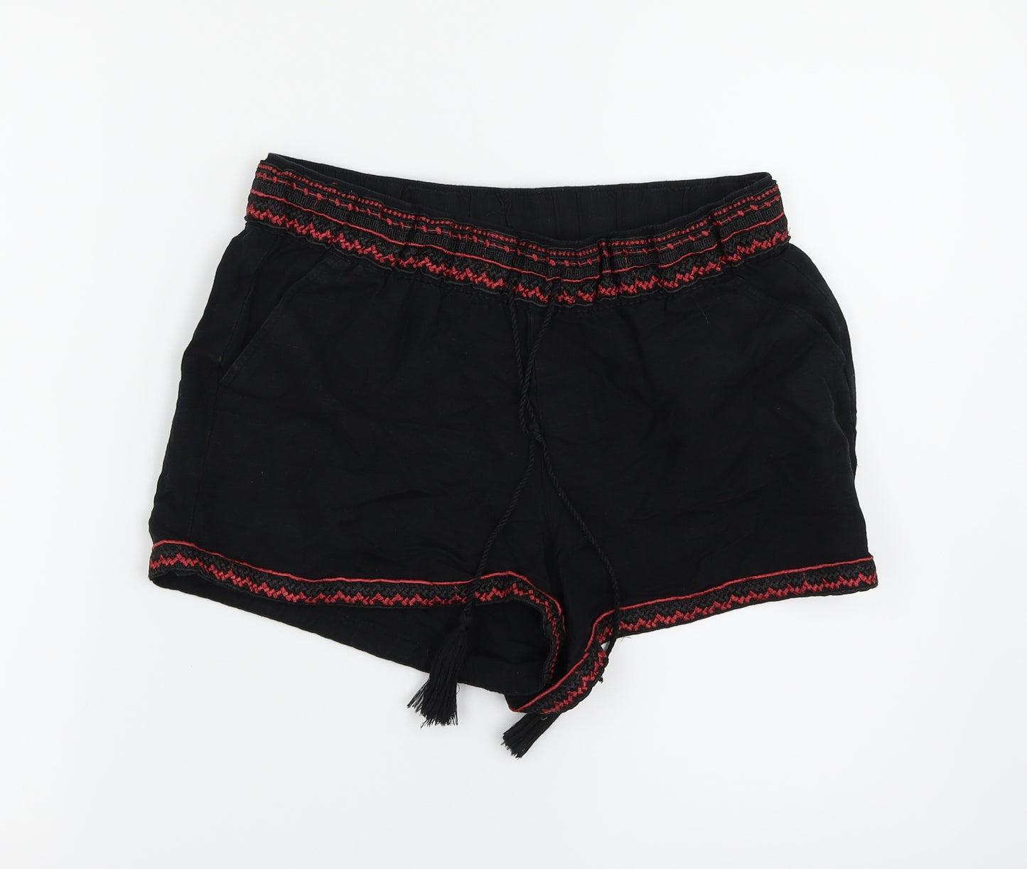 ESMARA Womens Black Geometric  Hot Pants Shorts Size 12