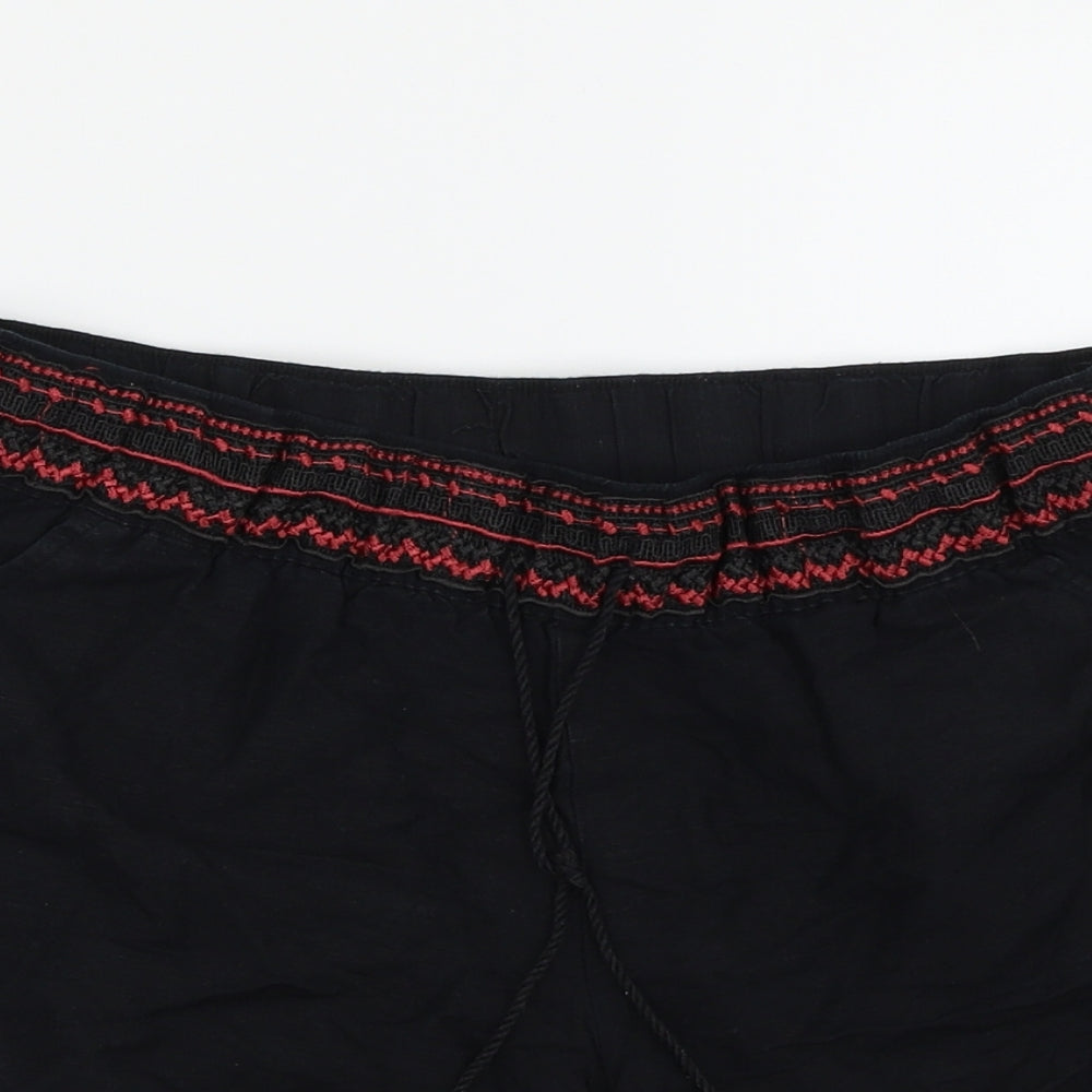ESMARA Womens Black Geometric  Hot Pants Shorts Size 12