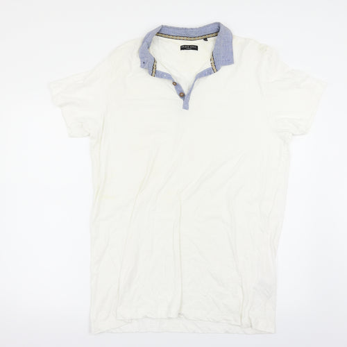 Brave Soul Mens White    Polo Size 2XL