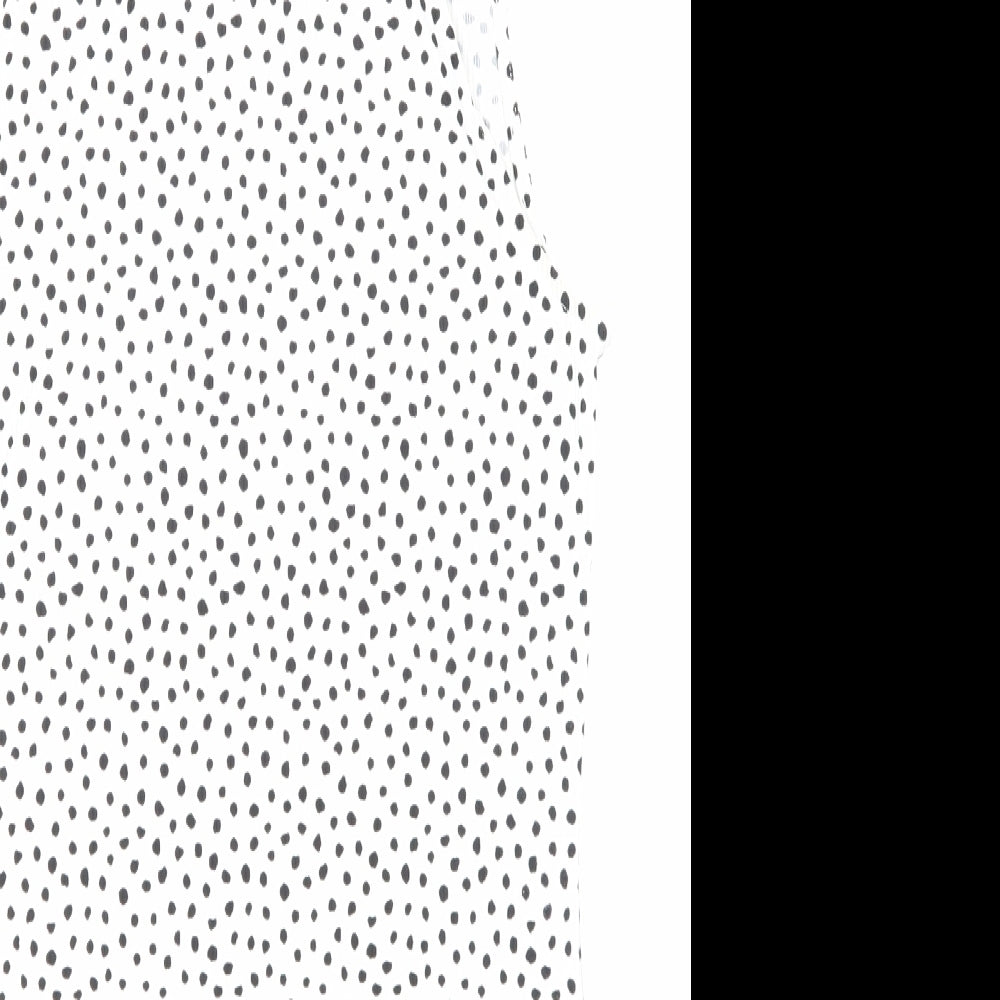H&M Womens White Polka Dot  Basic T-Shirt Size M