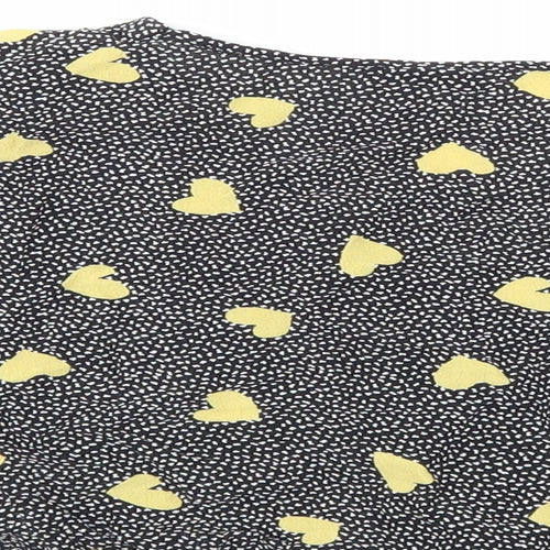 Topshop Womens Black Animal Print  Cropped Blouse Size 8