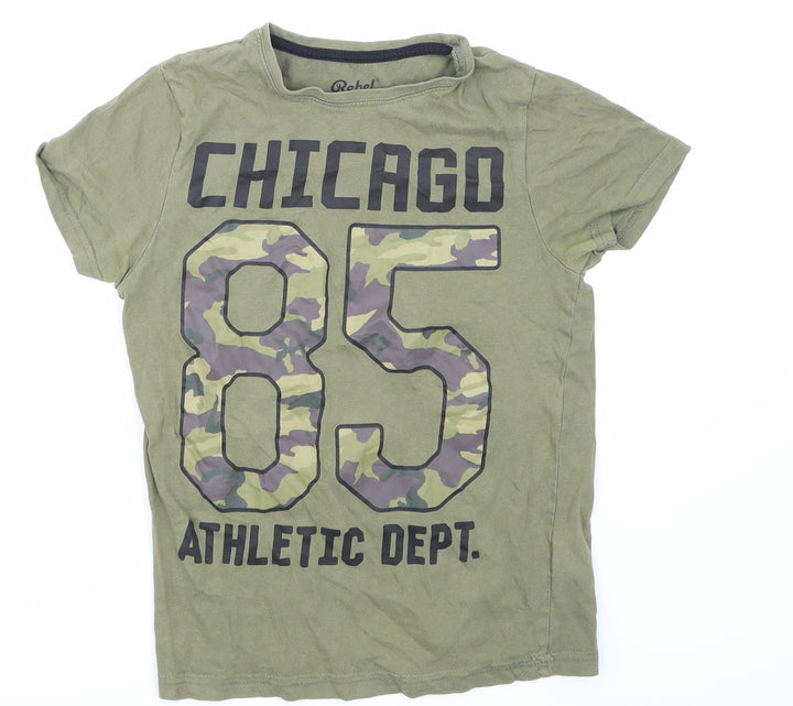 Primark Boys Green Basic T-Shirt Size 9-10 Years