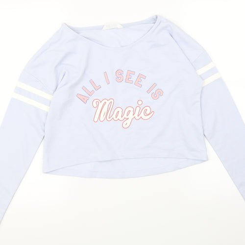 H&M Girls Blue   Pullover Sweatshirt Size 12-13 Years