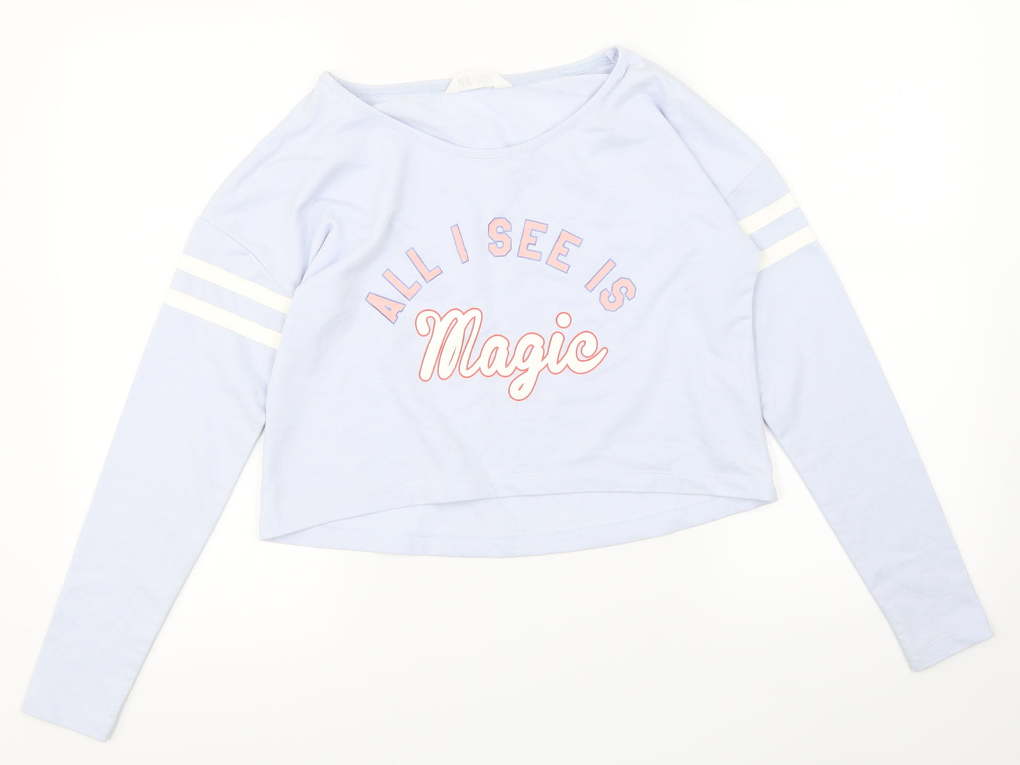 H&M Girls Blue   Pullover Sweatshirt Size 12-13 Years