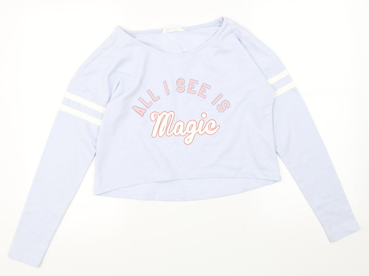 H&M Girls Blue   Pullover Sweatshirt Size 12-13 Years