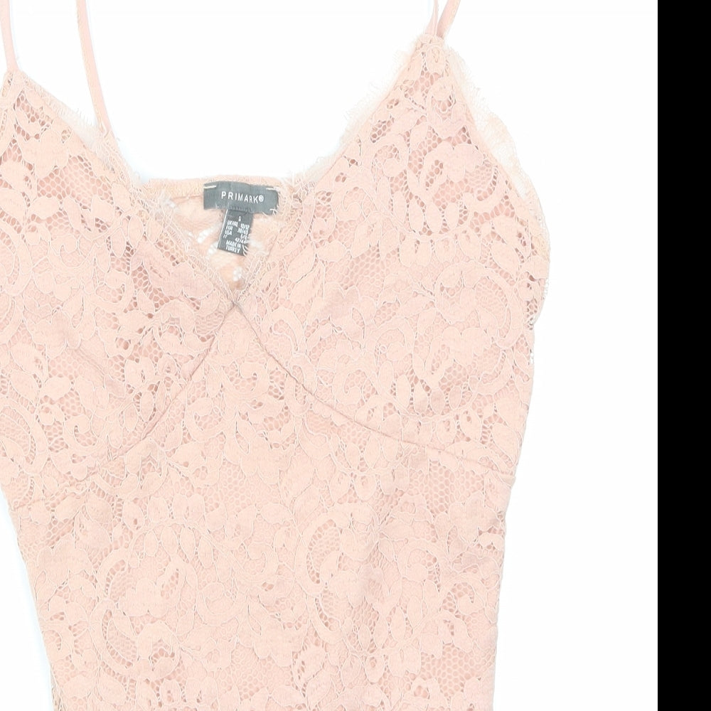 Primark Womens Pink  Lace Basic T-Shirt Size 10