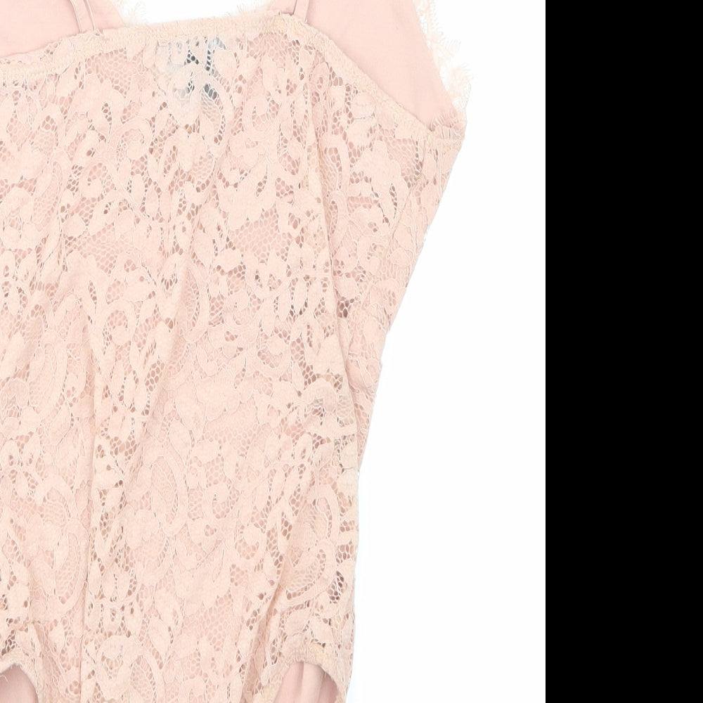 Primark Womens Pink  Lace Basic T-Shirt Size 10