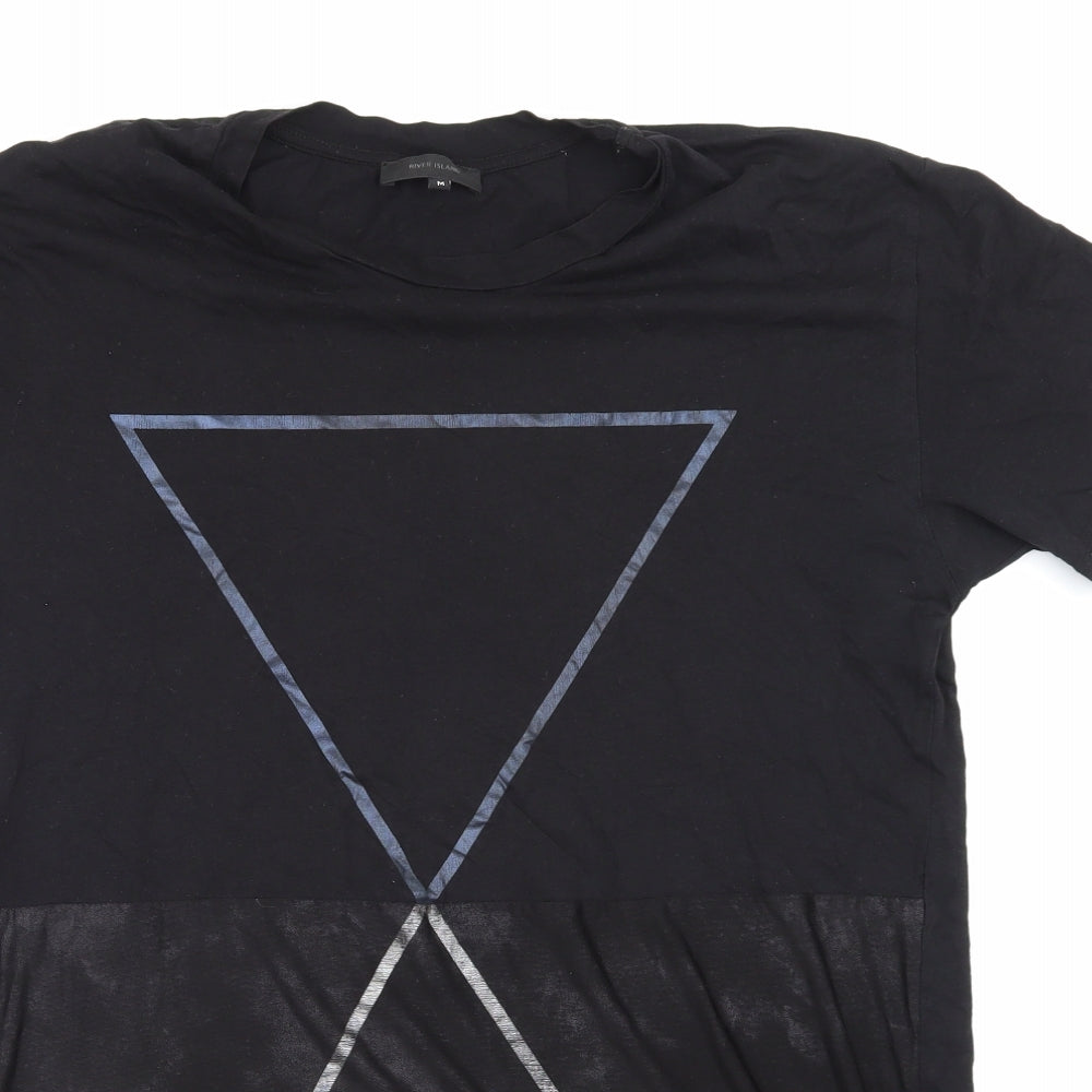 River Island Mens Black    T-Shirt Size M