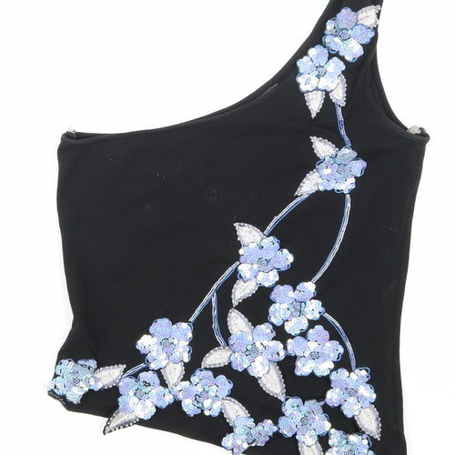 Riverisland Womens Black Floral  Basic Tank Size 14