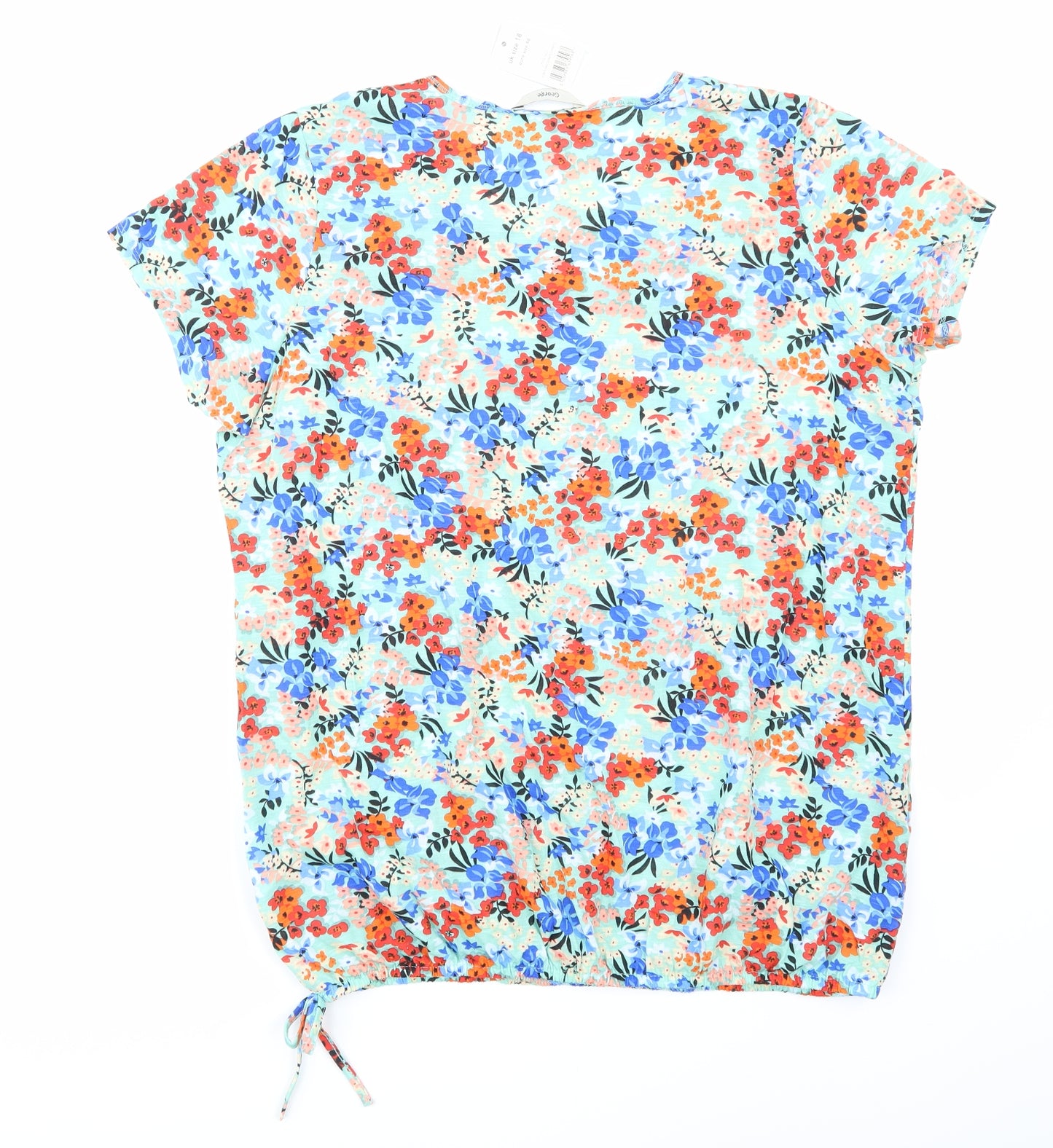 George Womens Green Floral  Basic T-Shirt Size 18