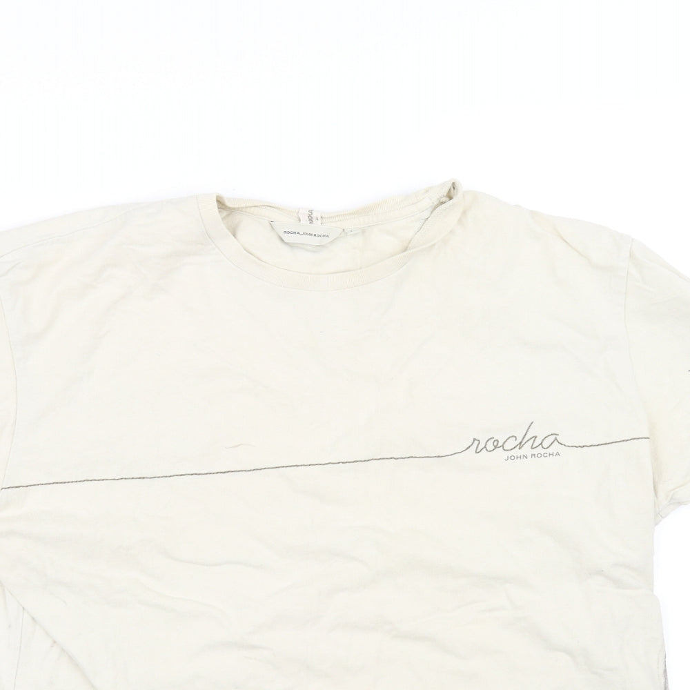 John Rocha Mens Beige    T-Shirt Size L