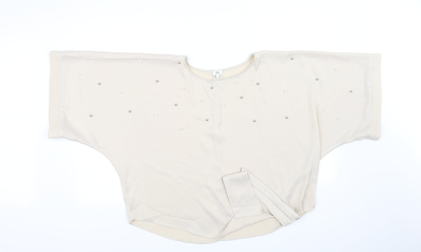 river idlsand  Womens Beige   Basic Blouse Size M