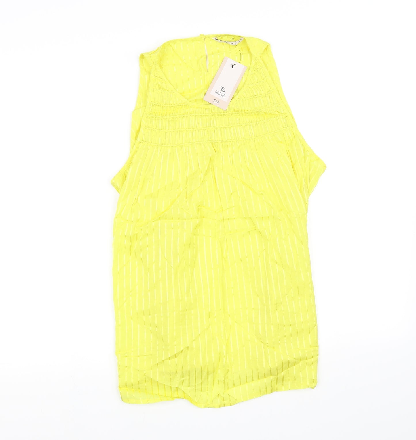 TU Womens Yellow   Basic Blouse Size 14