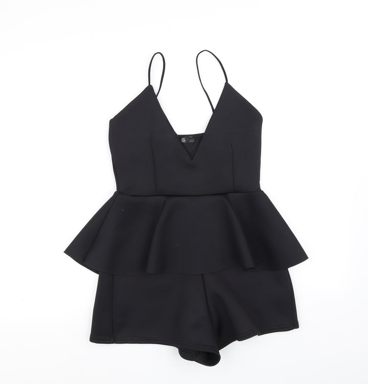 pre worn Womens Black Ikat Bodysuit One-Piece Size 8 L10 in