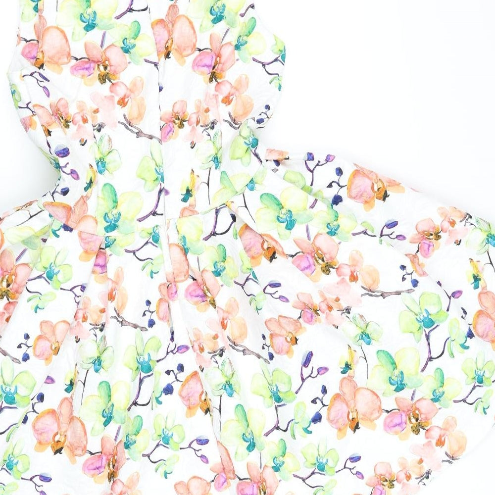 pre worn Womens White Floral  Fit & Flare  Size M