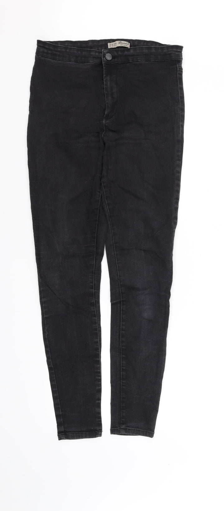 deniem & co Womens Black Straight Jeans Size 14 L32 in