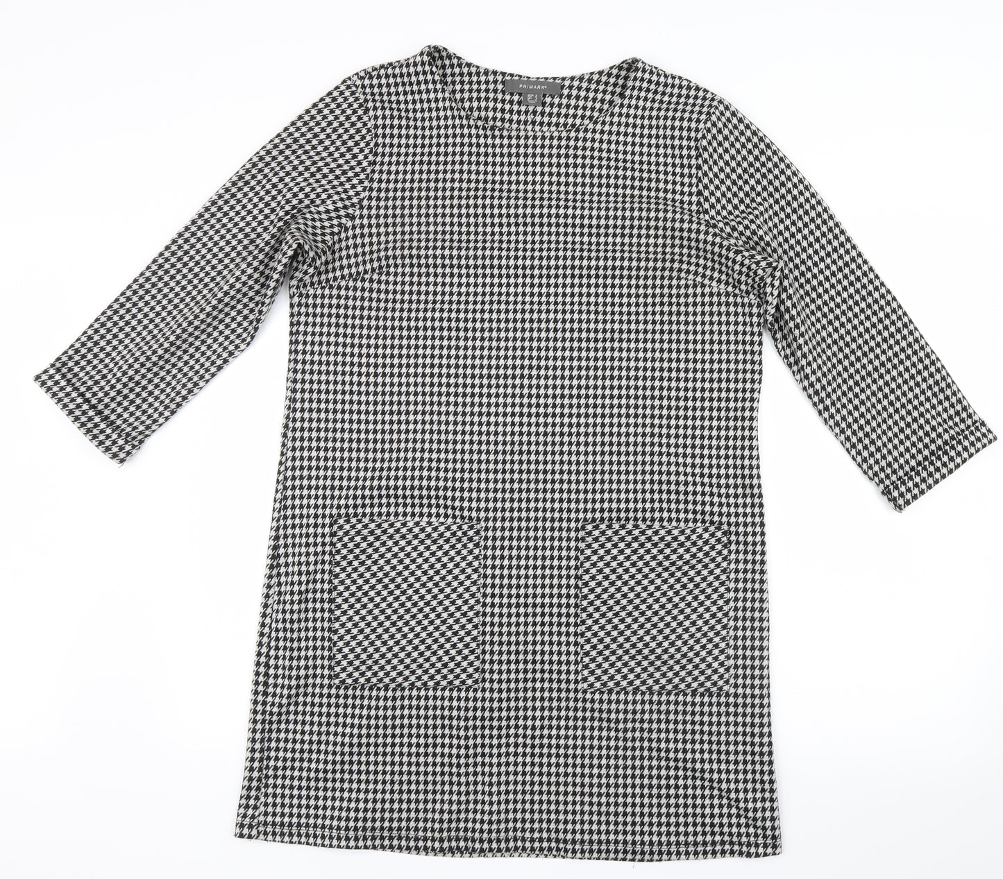 Primark Womens Black Houndstooth  Shirt Dress  Size 12