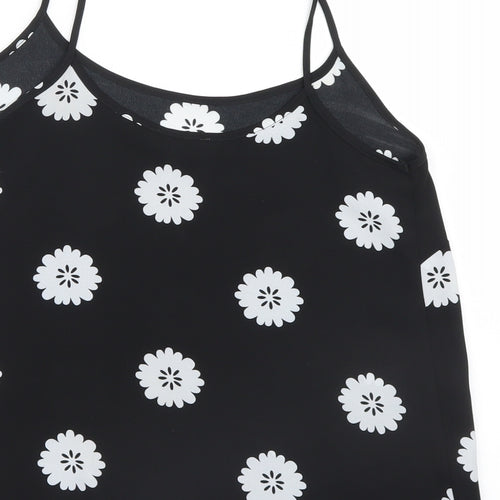 Papaya Womens Black Floral  Camisole Blouse Size 8
