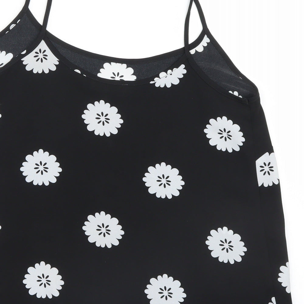 Papaya Womens Black Floral  Camisole Blouse Size 8