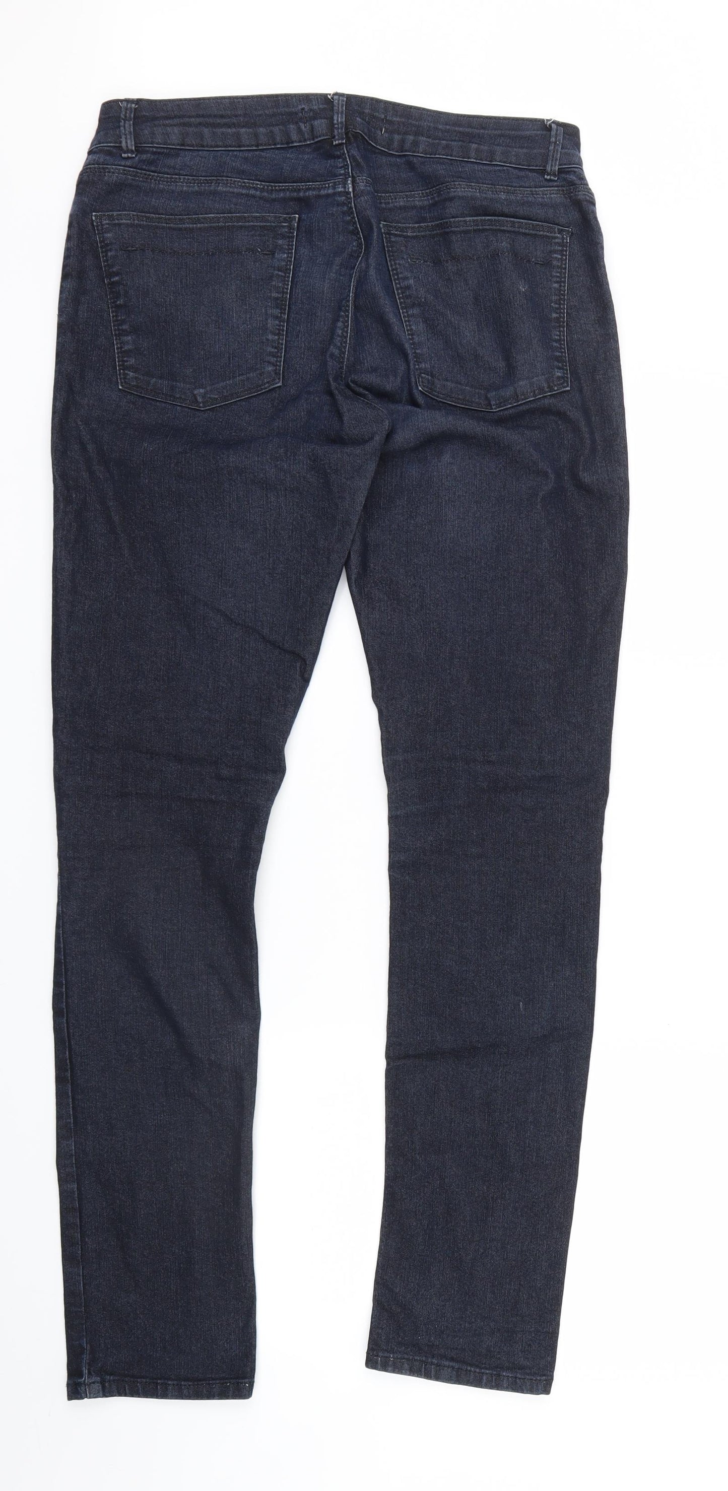 Zara Womens Blue  Denim Straight Jeans Size 12 L31 in