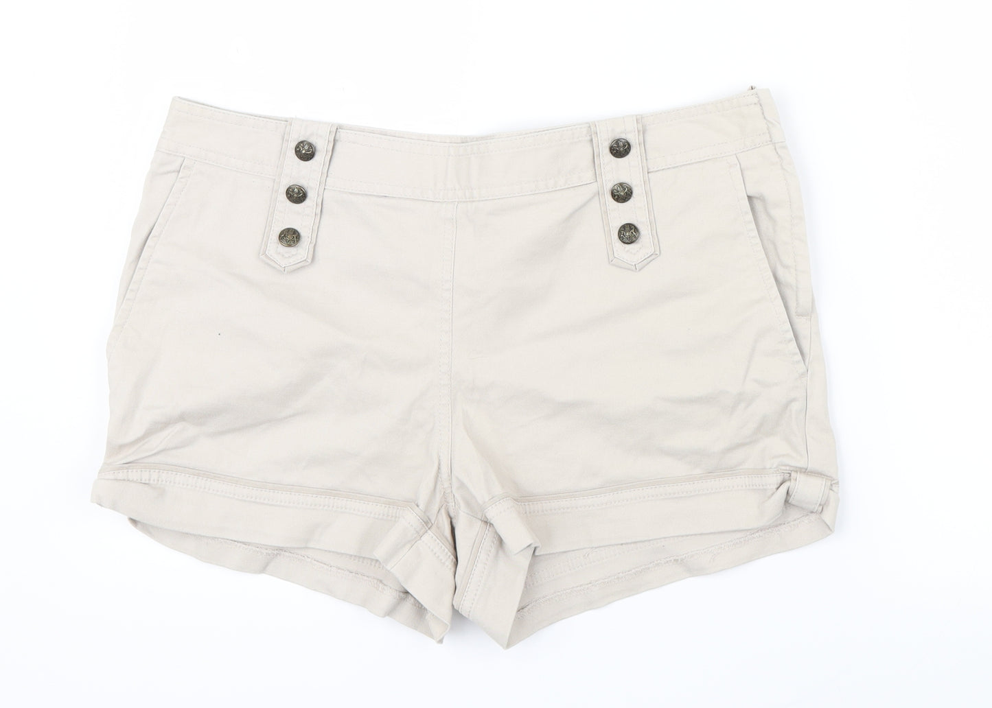 H&M Womens Ivory   Boyfriend Shorts Size 14