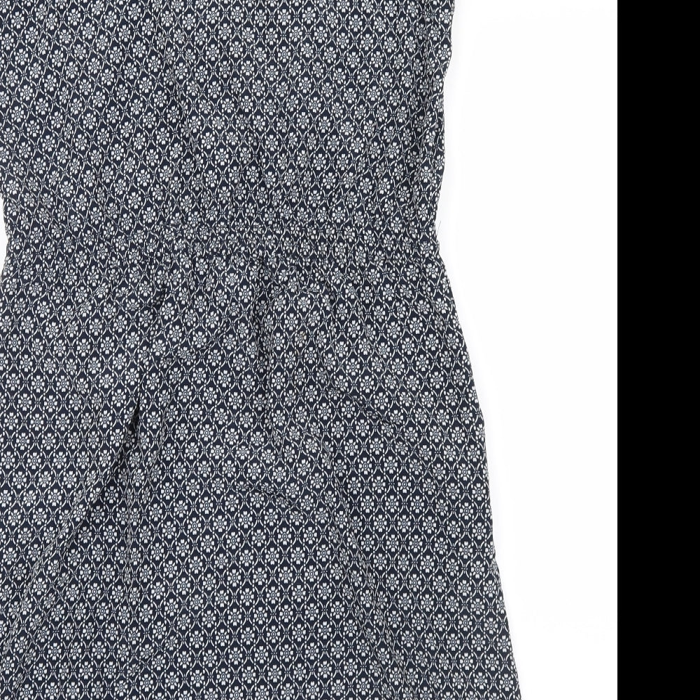 Papaya Womens Blue Geometric  Shirt Dress  Size 14  - Lace detail