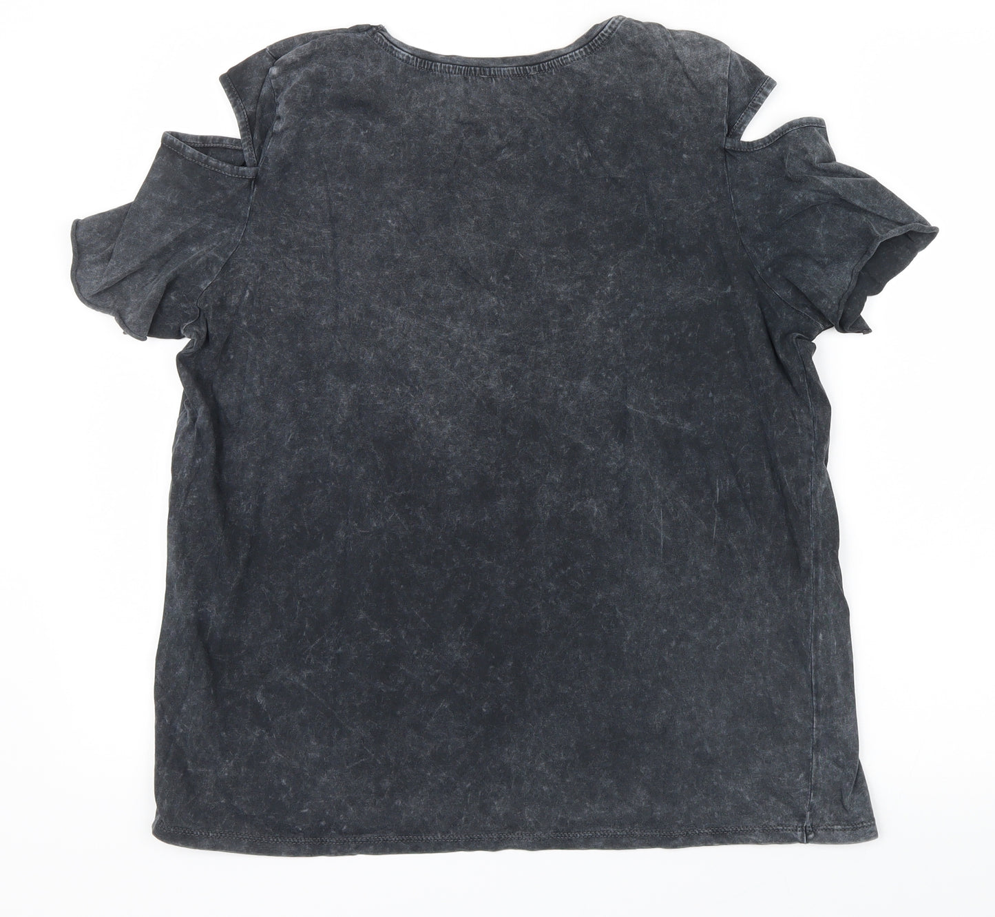 Papaya Womens Grey   Basic T-Shirt Size 14  - Open Shoulders
