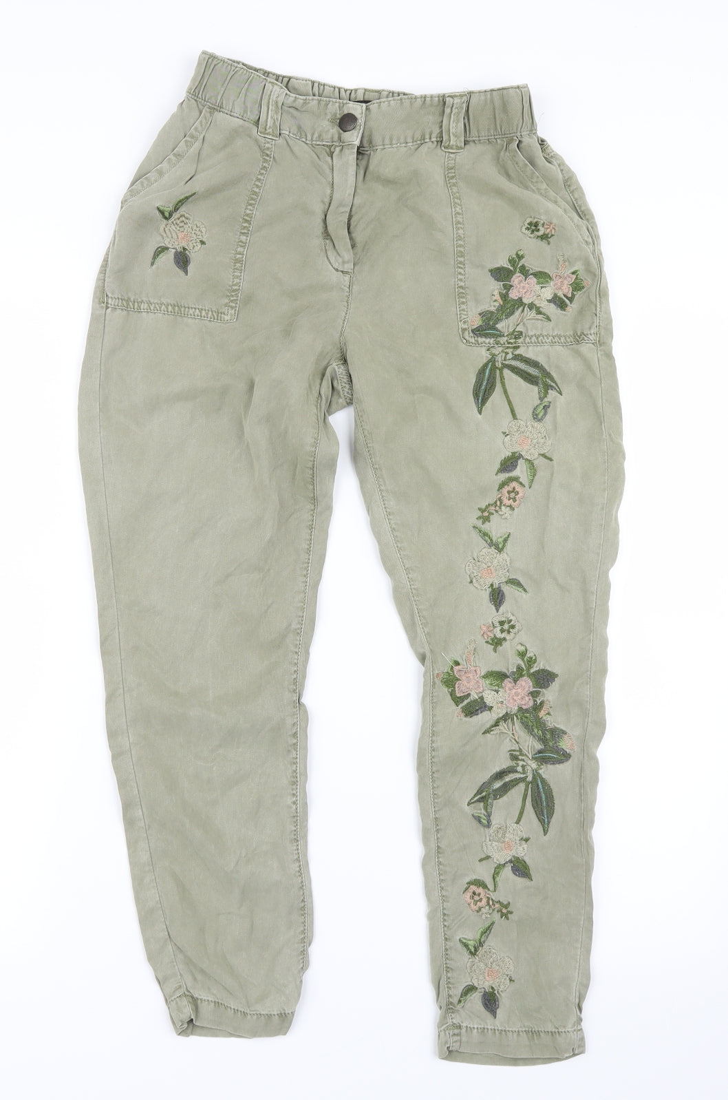 NEXT Womens Green   Capri Trousers Size 6 L24 in