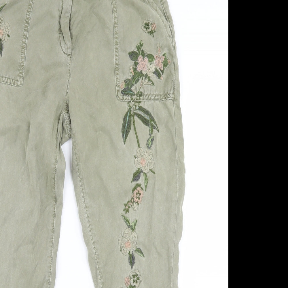 NEXT Womens Green   Capri Trousers Size 6 L24 in
