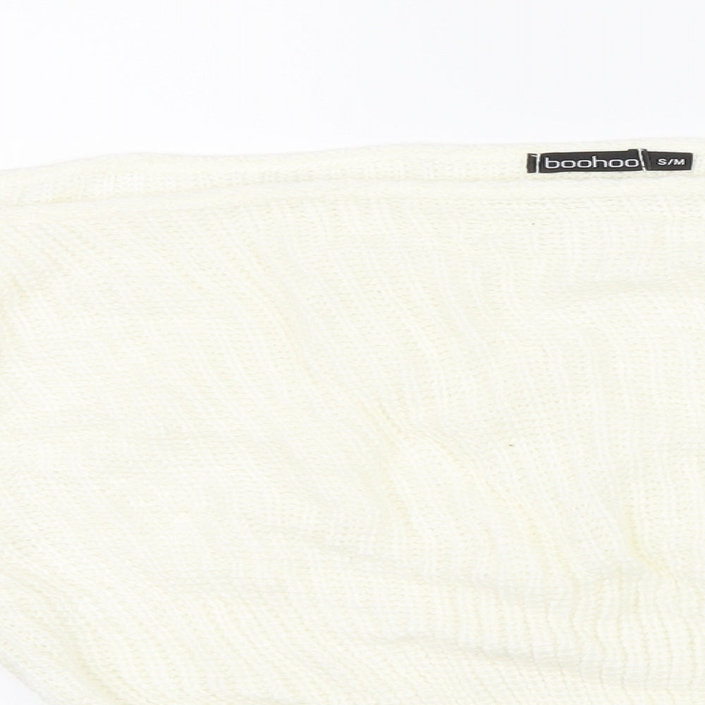 Boohoo Womens White  Knit Pullover Jumper Size S  - Cropped