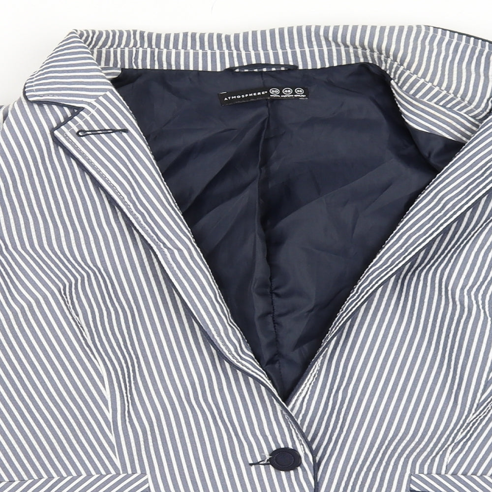 Atmosphere Womens Blue Striped  Jacket Blazer Size 20
