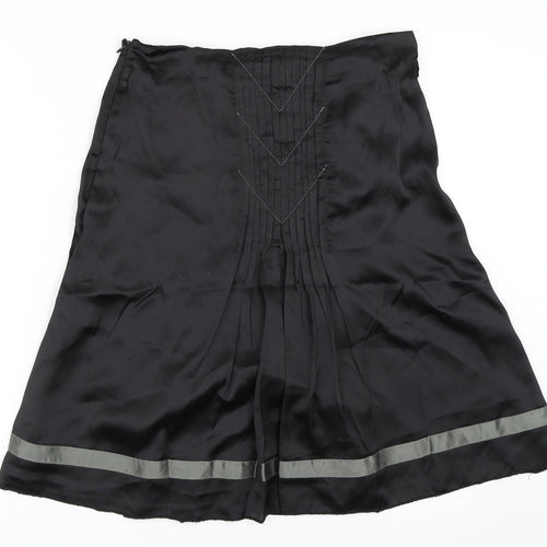 VILA Womens Black  Satin A-Line Skirt Size M
