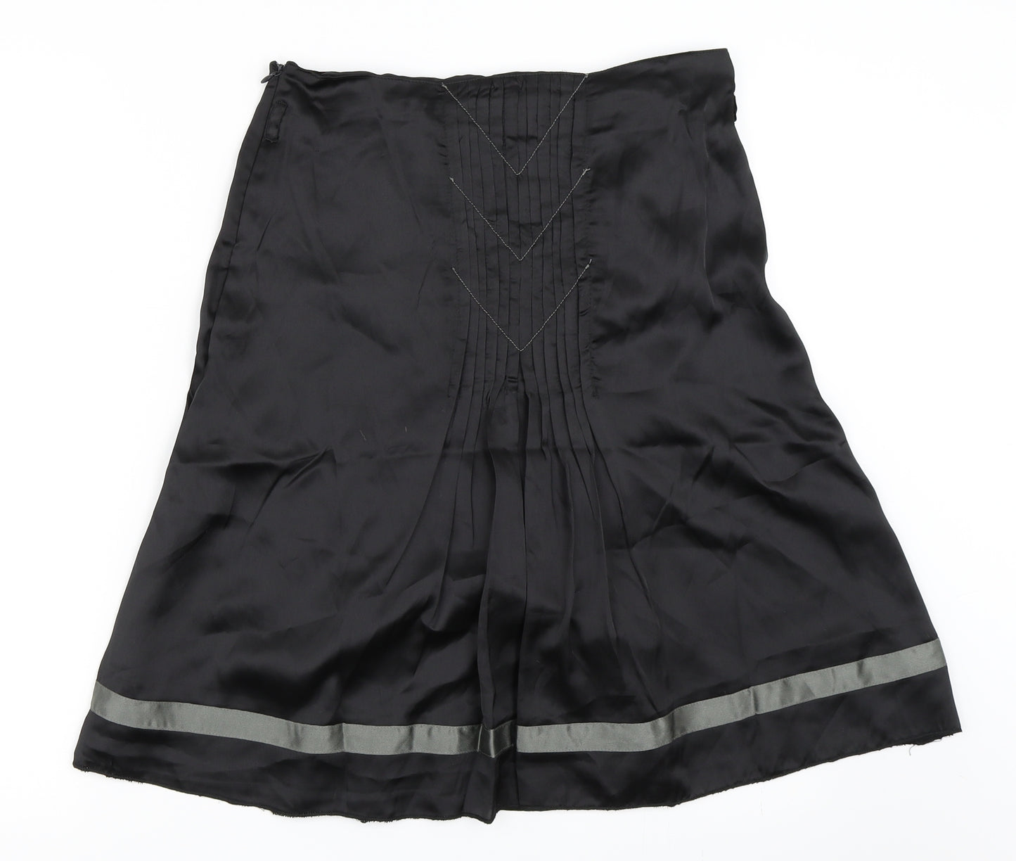 VILA Womens Black  Satin A-Line Skirt Size M
