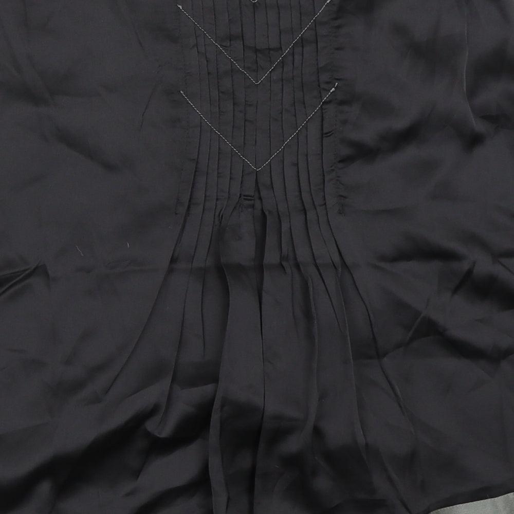 VILA Womens Black  Satin A-Line Skirt Size M