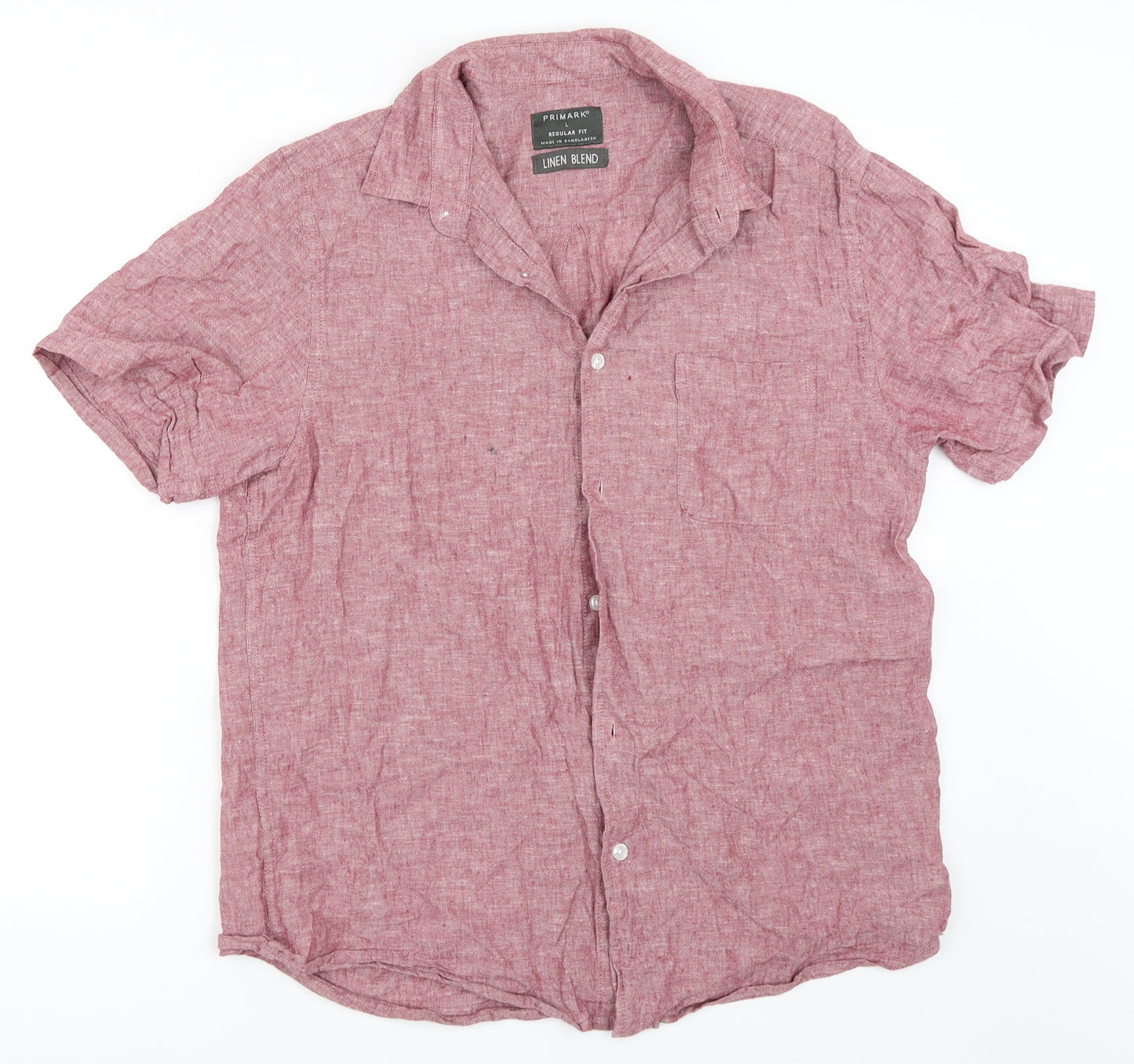 Primark Mens Red    Button-Up Size L