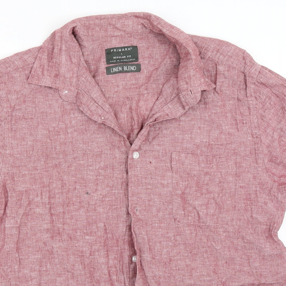 Primark Mens Red    Button-Up Size L