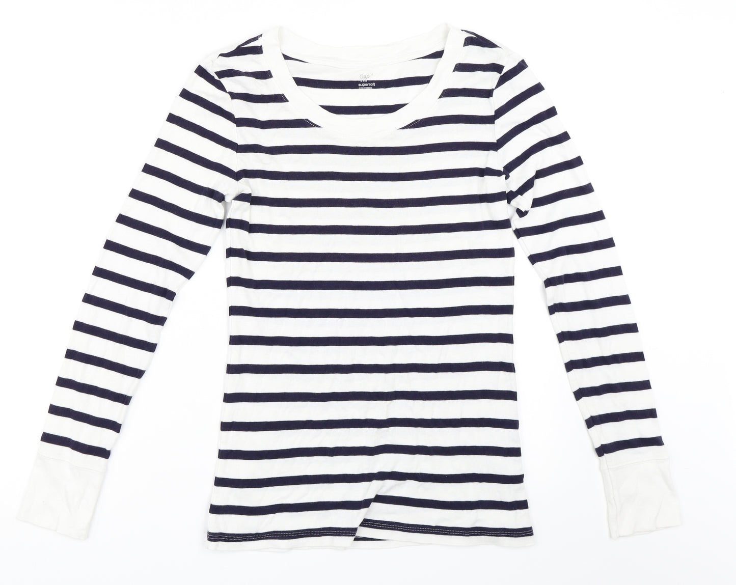 Gap Womens Blue Striped  Basic T-Shirt Size M