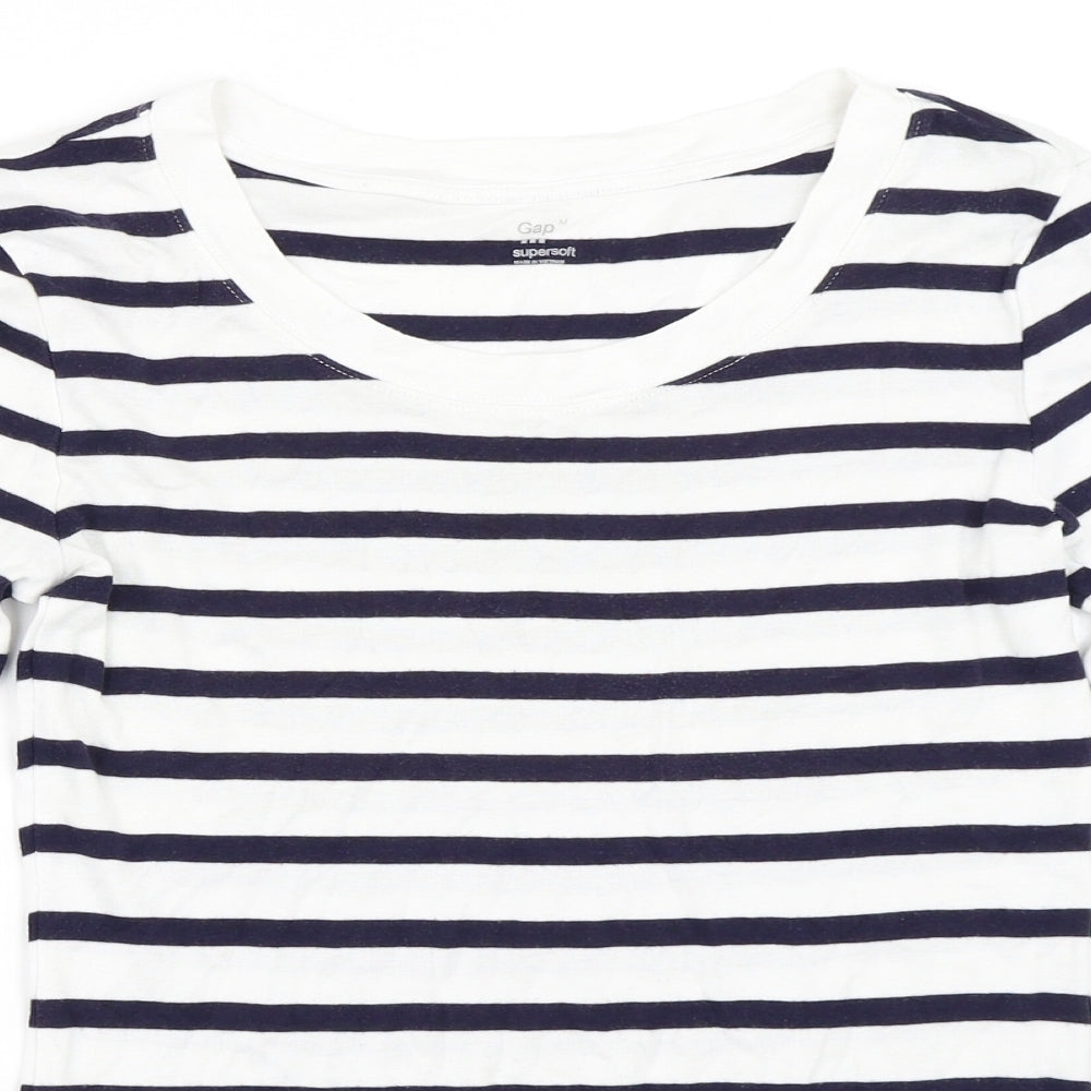 Gap Womens Blue Striped  Basic T-Shirt Size M