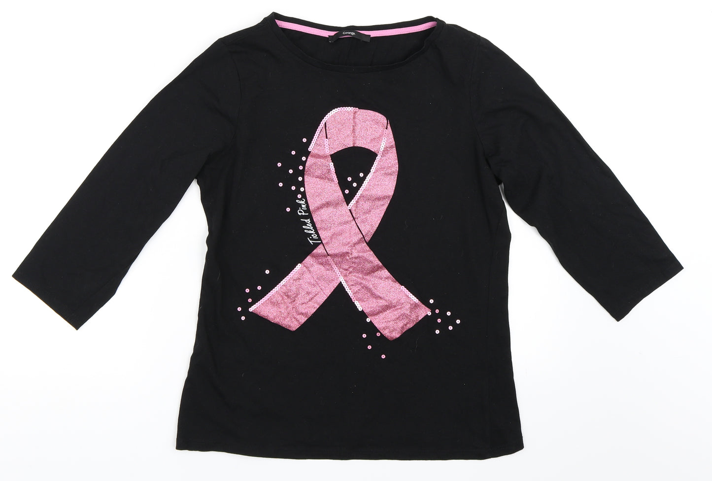 George Womens Black   Basic T-Shirt Size M  - Tickled Pink